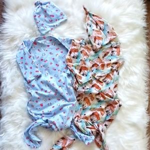 Bundle of 2 SZ 0/3 mo Gowns NEW